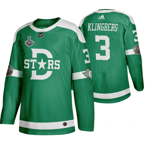 Adidas Dallas Stars #3 John Klingberg Men Green 2020 Stanley Cup Final Stitched Classic Retro NHL Jersey->dallas stars->NHL Jersey
